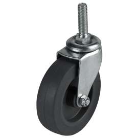 DH CASTERS C-L30T2MS Swivel Caster, 3 in Dia Wheel, 13/16 in W Wheel, Rubber Wheel, Gray, 100 lb