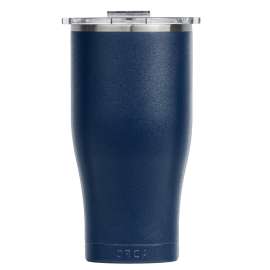 ORCA Chaser Series Tumbler, 27 Oz Capacity, Whale Tail Flip Lid, Stainless Steel, Clear/Navy, Insulated