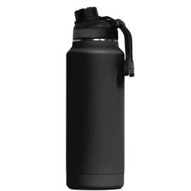 ORCA ORCHYD34BK/BK/BK Hydration Bottle, 34 Oz Capacity, 18/8 Stainless Steel, Black, Powder-Coated