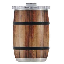 ORCA BAR12OWG Whiskey Barrel Cup, 18/8 Stainless Steel, Oak Wood Grain, Powder-Coated
