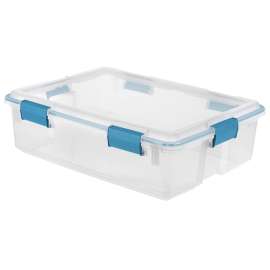 Sterilite 19314304 Gasket Box, 37 qt, Latches Locking, Plastic, Blue Aquarium
