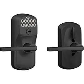 Schlage FE595 V PLY 622 LAT Keypad Lever with Trim, Matte Black, Lever Interior Handle