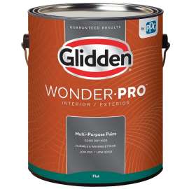Glidden Wonder-Pro GLWP30 Series GLWP30WB/01 Paint, Flat, Pastel Base/White, 1 gal