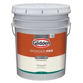 Glidden Wonder-Pro GLWP30 Series GLWP30AW/05 Paint, Flat, Antique White, 5 gal