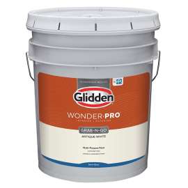 Glidden Wonder-Pro GLWP32 Series GLWP32AW/05 Paint, Semi-Gloss, Antique White, 5 gal