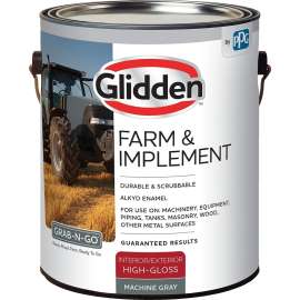 Glidden GLFIIE50MG-01 Exterior Paint, High-Gloss, Machine Gray, 1 gal