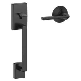 Schlage FE285CEN622LAT Handleset, 2 Grade, Metal, 2-3/8, 2-3/4 in Backset, C Keyway, 1-1/2 to 1-5/8 in Thick Door