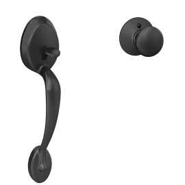 Schlage FE285 G PLY 622 Handleset, 2 Grade, Metal/Zinc, Matte Black, 2-3/8, 2-3/4 in Backset, Residential
