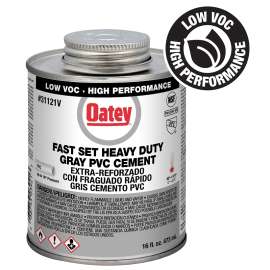 Oatey 31121V Heavy-Duty Fast Set Cement, 16 oz Can, Liquid, Gray