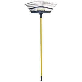 RUGG R5PTF-24T-54 Leaf Rake, Poly/Steel Tine, Fiberglass Handle, 24 in L Handle