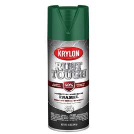 Krylon Rust Tough RTA9215 Rust Preventative Enamel, Gloss, Forest Green, 12 oz, Aerosol Can
