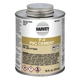 Harvey 018120-12 Solvent Cement, 16 oz Can, Liquid, Clear
