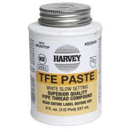 Harvey 023045 Pipe Thread Compound, 8 fl-oz Jar, Liquid, Paste, White
