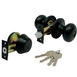 ProSource Combo Knob Lockset, Pack, Matte Black