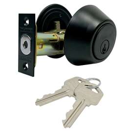 ProSource Deadbolt, Double Cylinder, Matte Black