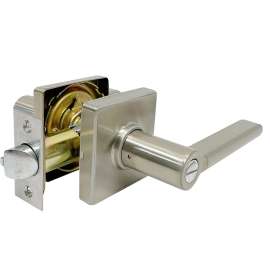 ProSource Privacy Lock, Lever, Contemporary, Satin Nickel