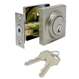 ProSource Deadbolt, Single Cylinder, GD3, Satin Nickel