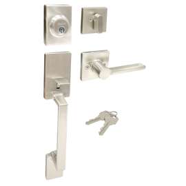 ProSource Handleset with Deadbolt, Lever, LS3, Satin Nickel