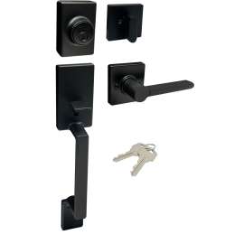 ProSource Handleset with Deadbolt, Lever, LS3, Matte Black