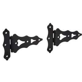 National Hardware Ornamental N109-032 T-Hinge, Steel, Black, Screw Mounting