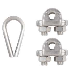 National Hardware N100-345 Cable Clamp Kit, Stainless Steel