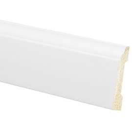 Inteplast Group 633 56330800032 Base Moulding, 8 ft L, 3-3/16 in W, 3/8 in Thick, Polystyrene, Crystal White