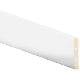 Inteplast Group 50400800032 Modern Baseboard Moulding, 8 ft L, 4 in W, 1/2 in Thick, Polystyrene, Crystal White