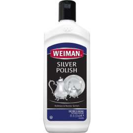 Weiman 24 Silver Polish, 8 oz, Cream, Floral, Blue