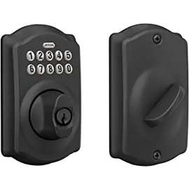 Schlage BE365 V CAM 622 Keypad Deadbolt, 2 Grade, Keyed, Keypad Key, Zinc, Matte Black, 2-3/8, 2-3/4 in Backset