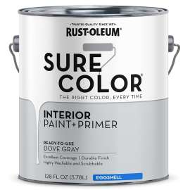 RUST-OLEUM Sure Color Series 380223 Wall Paint, Eggshell, Dove Gray, 1 gal Can