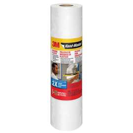 3M Hand-Masker MPL12 Masking Tape, 120 yd L, 12 in W, Plastic Backing, Transparent