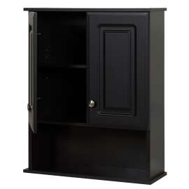 Zenna Home R2328CHA Bath Cabinet, 23 in OAW, 8-1/4 in OAD, 28 in OAH, Wood, Espresso, 1-Shelf