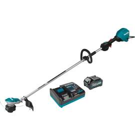 Makita GRU01M1 Cordless String Trimmer Kit, Battery Included, 4 Ah, 40 V, Lithium-Ion, 3-Speed, Adjustable, Loop Handle