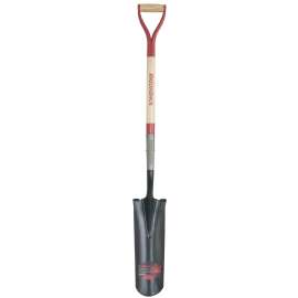 RAZOR-BACK 2597400 Drain Spade, 5-3/4 in W Blade, Steel Blade, Wood Handle, D-Shaped Handle, 30 in L Handle