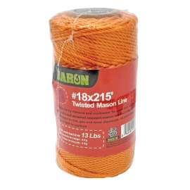 BARON 10812 Twisted Mason Line, #18 Dia, 250 ft L, 13 lb Working Load, Nylon, Orange