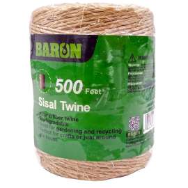 BARON 60106 Twine, 500 ft L, Sisal, Natural