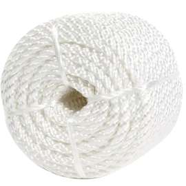 BARON 63801 Rope, 1/4 in Dia, 100 ft L, 149 lb Working Load, Nylon, White