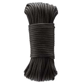 BARON 70988 Cord, 5/32 in Dia, 50 ft L, 110 lb Working Load, Polyester, Black