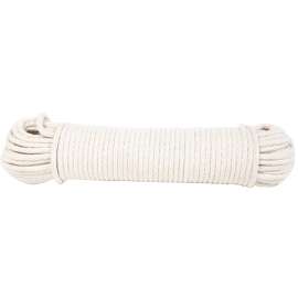 BARON 70201 Cord, 7/32 in Dia, 50 ft L, #7, 11 lb Working Load, Cotton/Poly, Cream