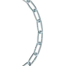 BARON 7268 Straight Link Chain, #2, 125 ft L, 310 lb Working Load, Carbon Steel, Electro Galvanized/Zinc