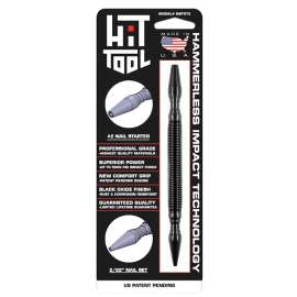 HIT TOOL NSTRT2 Hammerless Nail Starter and Set, 2/32 in Tip, 7 in L, Steel, Black-Oxide