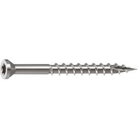 CAMO 0350130 Deck Screw, 0.163 in Thread, 2 in L, Trim Head, Star Drive, Sharp, Type-17 Point, 305 Stainless Steel, 100