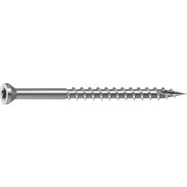 CAMO 0350150 Deck Screw, 0.163 in Thread, 2-1/2 in L, Trim Head, Star Drive, Sharp, Type-17 Point, 305 Stainless Steel