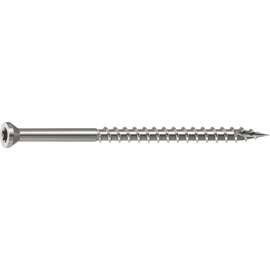 CAMO 0350170 Deck Screw, 0.163 in Thread, 3 in L, Trim Head, Star Drive, Sharp, Type-17 Point, 305 Stainless Steel, 100