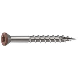 CAMO 0353000BS Deck Screw, 0.163 in Thread, 1-5/8 in L, Trim Head, Star Drive, Sharp, Type-17 Point, 316 Stainless Steel