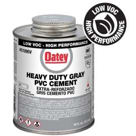 Oatey 31095LV Heavy-Duty Medium Set Cement, 16 oz Can, Liquid, Gray