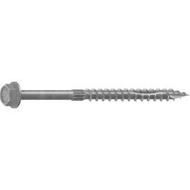 Camo 0368209 Structural Screw, 1/4 in Thread, 4 in L, Hex Head, Hex Drive, Sharp Point, Hot-Dipped Galvanized, 250