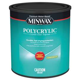 Minwax Polycrylic CM6111144 Waterbased Polyurethane, Ultra Flat, Liquid, Clear, 946 mL