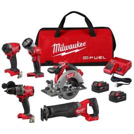 Milwaukee 3697-25 Brushless Cordless Combo Kit, 18 V, Lithium-Ion