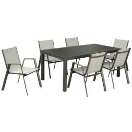 Pacific Casual LLC 223-MM19-185-7D Key Largo Sling Dining Set, 7 Pc